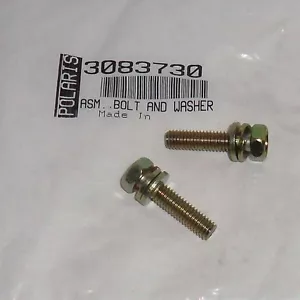 POLARIS NUEVO DE LOTE ANTIGUO FABRICANTE DE EQUIPOS ORIGINALES MOTO DE NIEVE TODO TERRENO TORNILLO PWC CON LAVADORA DOBLE QTY PK DE DOS 2 3083730 - Imagen 1 de 2