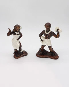 Treasure Craft of Hawaii statuine ballerine hula uomo e donna ceramica vintage anni 60 - Foto 1 di 10