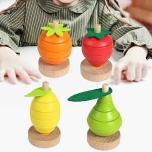 Wooden Fruit Stacking Toy Logical Thinking Early Development Party Children - Picture 1 of 7