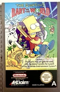 Bart Vs. The World Simpsons Nintendo Entertainment System NES PAL NES-Y9-AUS - Picture 1 of 2