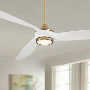 60" Casa Vieja La Jolla Surf Soft Brass LED Ceiling Fan with Remote - Picture 1 of 7