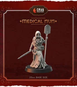 Medical Nun | Trench Crusade Crab Minis |  Wargaming 3D Printed Miniature - Picture 1 of 1