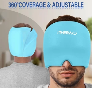 Headache Migraine Instant Relief Cap Hot Ice Cold Therapy Soft Wrap Eye Mask - Picture 1 of 17