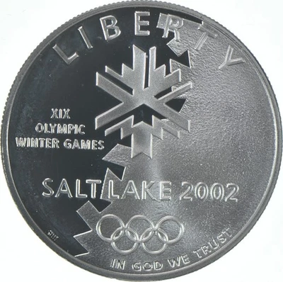 2002-P Proof Salt Lake Olympic  Commemorative Silver Dollar $1 - Image 1 of 3