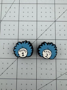 Lot of 2 - Jibbitz Thing 1 & Thing 2, Dr Seuss, Croc Charm NEW - Picture 1 of 1