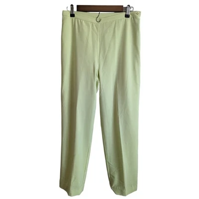 Calça Bob Mackie Wearable Art Feminina Tamanho 6 Perna Reta Verde Pastel Limão - Imagem 1 de 4