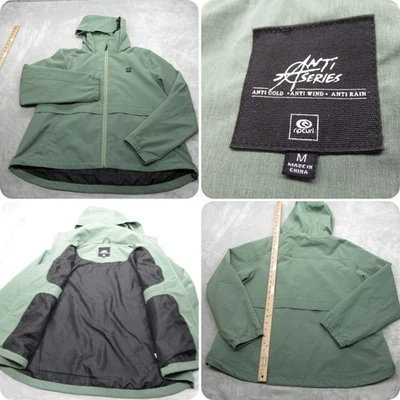 Rip Curl Jacket Mens Medium Green Anti Series Elite Water Resistant Full Zip - Image 1 of 4