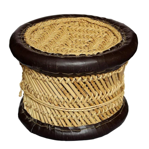 Anupam Eco-Friendly Handmade Finest Bamboo Footstool Mudda for Outdoor Indoor Cover