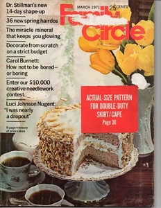 Family Circle Magazine March 1971 Skirt/Cape Pattern Recipes Carol Burnett - Picture 1 of 5