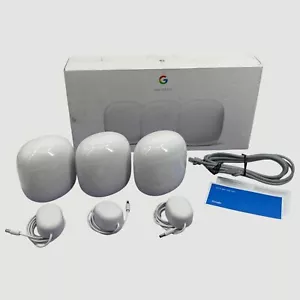 Google Nest Pro Wi-Fi Model G6ZUC Pack 3 Wi-Fi 6E Router #U1415 AR - Picture 1 of 12