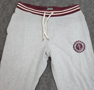 American Eagle Joggers Mens Large Gray Trim Logo Sweatpants Preppy Loungewear - Picture 1 of 11