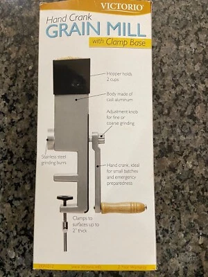 Victorio Hand Crank Grain Mill with Clamp Base- VKP1012 Brown - Image 1 of 4