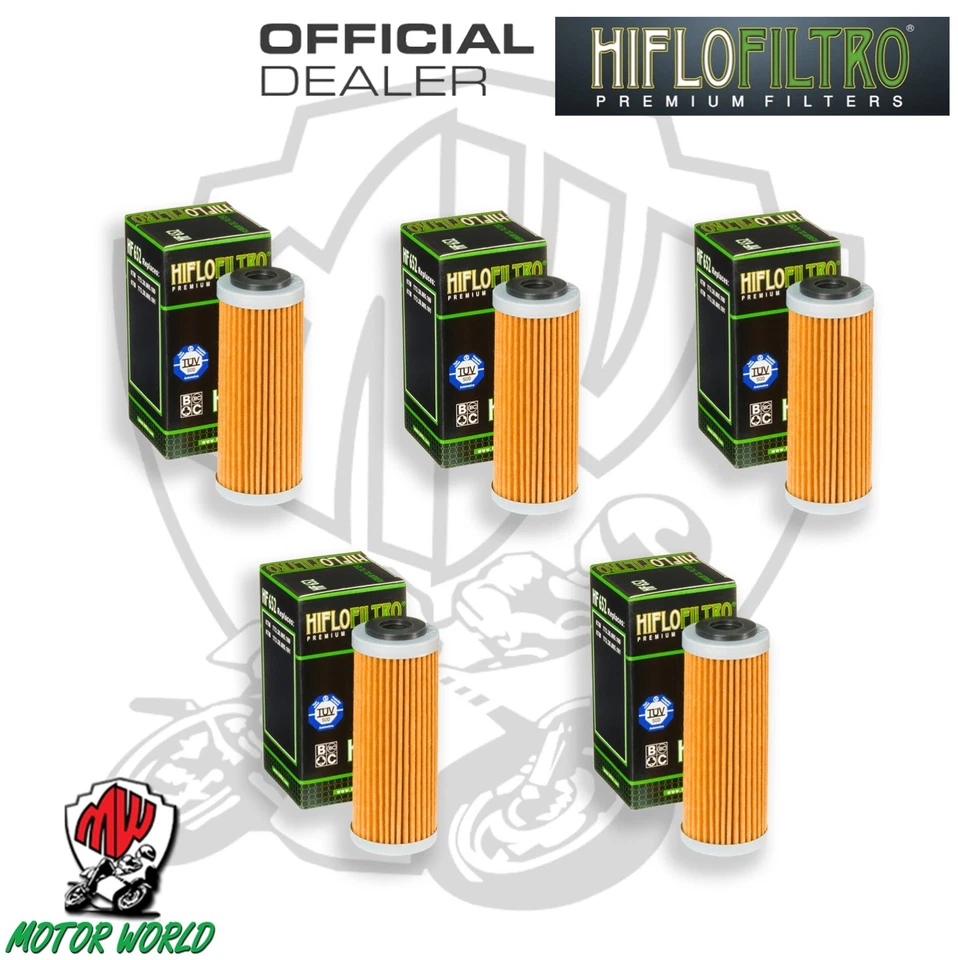 KIT 5 FILTRI FILTRO OLIO HIFLO HF652 KTM 450 SMR 2008 - 2023 - Immagine 1 di 1