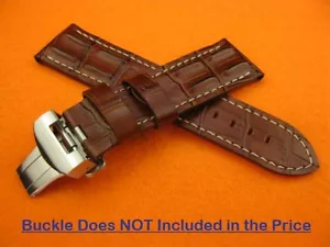 24 mm PAM 1950 HORNBACK CROC Faltlederband braun Uhrenarmband 44 mm C - Bild 1 von 5