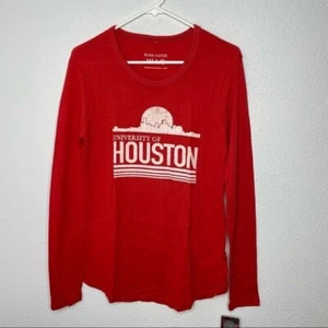 New University of Houston Alma Mater NCAA Red Long Sleeve T-Shirt - Size L - Picture 1 of 5