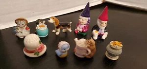 (9) Vintage Ceramic Thimbles Knomes Figures 2 Schmid 3 Lenox + others Very Nice - Picture 1 of 7