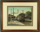 Original DON RICCHIO Wisconsin Artist Watercolor Painting RACINE TRAIN STATION