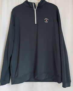 Peter Millar Size XL Perth 1/4 Zip Stretch Pullover Black Harbour Town HHI 