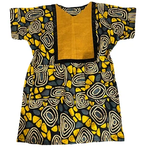 Afrikanisches Ankara Kleid kurz Dashiki Kimono Baumwolle Einheitsgröße Passform 10, 12, 14, 16, 18 - Bild 1 von 9