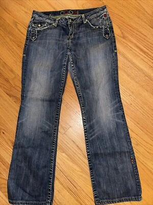 COOGI 'PEACE' EMBELLISHED JEANS SIZE 13/14 NICE PRE-OWNED CONDITION - Image 1 of 4