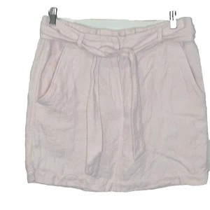 Country Road Size 10 Pink Linen Straight Inset Pockets Short Skirt - Picture 1 of 5