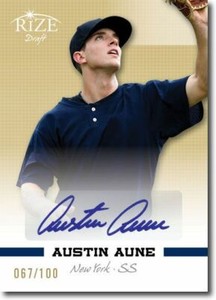 AUSTIN AUNE 2012 Rize Rookie Autograph GOLD Auto RC #/100