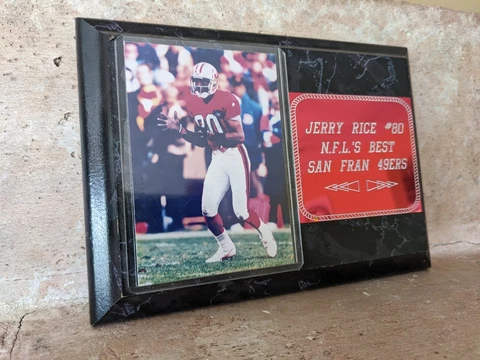 Jerry Rice Miniature Wooden Plaque Cover