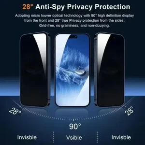 Pour iPhone 15 Pro Max Protection d'écran en Verre Trempé Intimité Intégrale - 5 pièces - Photo 1 sur 3