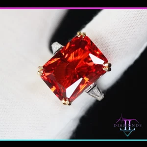 Red Crushed Diamond Ring, Red Diamond Ring, Big Red Simulated Diamond Ring - Picture 1 of 8