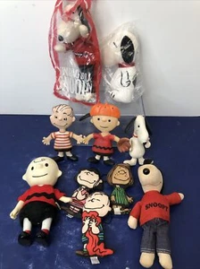 Vintage Lot Of Peanuts Charlie Brown Snoopy Pocket Dolls 1960’s Linus Lucy #m2 - Picture 1 of 24