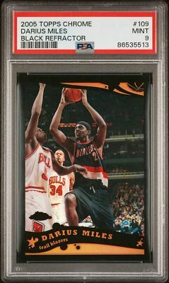 2005 TOPPS CHROME BLACK REFRACTOR #109 DARIUS MILES 365/399 PSA 9 - Image 1 of 2