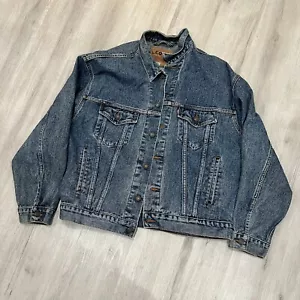 Vintage 90s Levi's Denim Trucker Jean Jacket Mens Large 70507 4890 Blue Jeans - Picture 1 of 8
