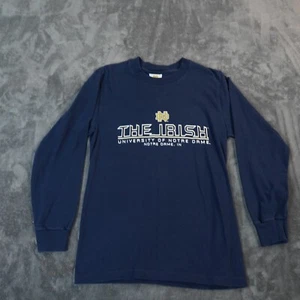 Vintage Notre Dame Hemd Damen klein blau Kleeblatt Baumwolle Exchange The Iris Hammes - Bild 1 von 11