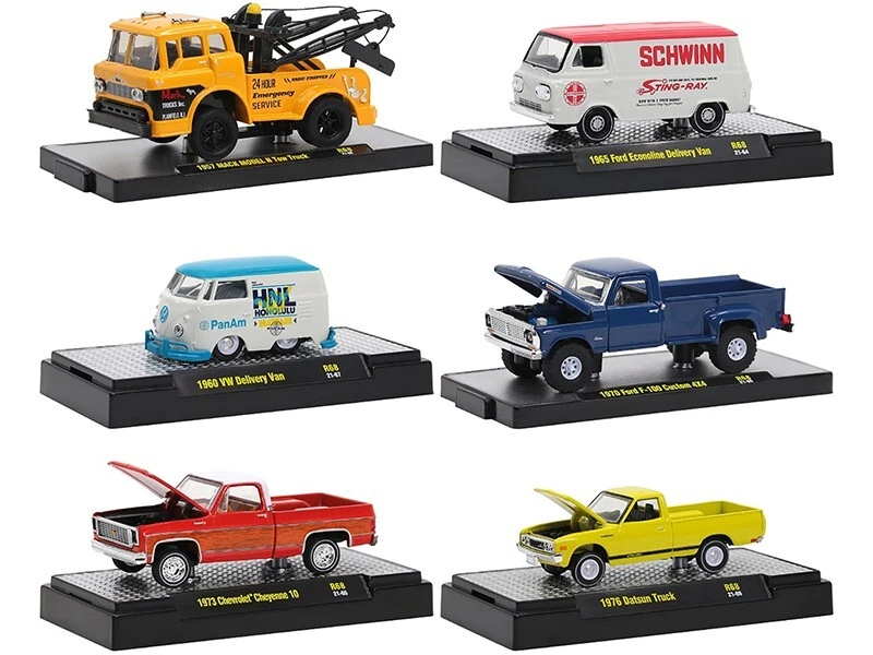 1:64 M2 Machines *AUTO-TRUCKS R68* = COMPLETE SET of 6 *Chevy Square Ford VW* - Image 1 of 1