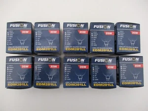 10 x FUSION 35w  HALOGEN DICHROIC LAMPS.  GU5.3  12V  2900K.  EDM 281LL.  NEW - Picture 1 of 4