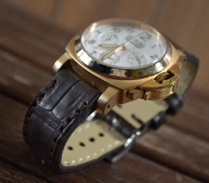 CORREA RELOJ 22 20 18 MM PIEL COCODRILO MARRON MA STRAP HECHA A MANO UBRIQUE - Imagen 1 de 12