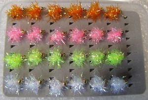 Estaz egg assortment #4 Steelhead, Salmon, trout fly fishing Bead head #6 hook - Picture 1 of 2