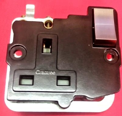 Pack of 5  Crabtree 13A Sp flush single switch socket capped rockers black (E18) - Image 1 of 2