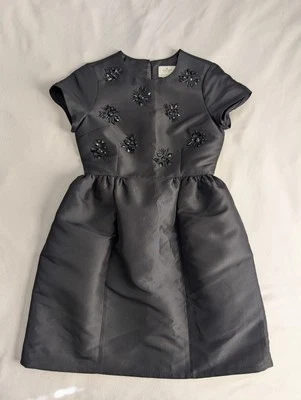 Mini Vestido Kate Spade Negro Cóctel Tulipán Cuadrado Talla 6 Adornado Acampanado Fiesta Foto 1 de 4