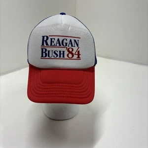 Gorra de camionero Reagan Bush '84 sombrero de campaña del presidente de Estados Unidos Ronald George republicano - Imagen 1 de 9