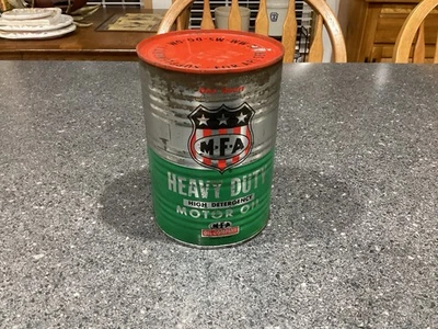 Vintage MFA Heavy Duty High Detergent Motor Oil 1 Qt. FULL Metal Can - Image 1 of 4