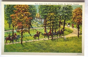 VTG 1940 HOT SPRINGS VA PC HUNT SCENE BATH COUNTY HOUNDS Teich Archives MINT - Picture 1 of 2