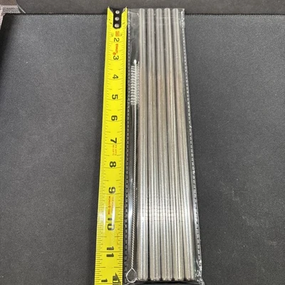 Canudos de aço inoxidável 5 12" ENORME ultra LONGOS reutilizáveis canudo de aço para beber metal - Imagem 1 de 3