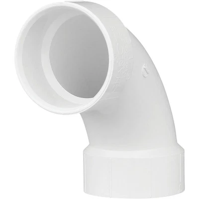 Charlotte Pipe 3 In. Schedule 40 90 Deg. Long Sweep DWV PVC Elbow (1/4 Bend)