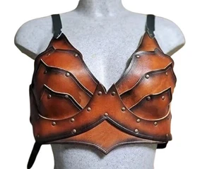 Medieval Female Leather Breastplate (Fighter) Lady Armor Halloween Costume - Picture 1 of 3