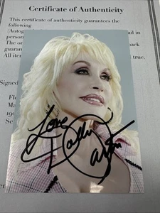 DOLLY PARTON Autographed 5 by 7 Hand Signed Photo COA Headshot close up - Picture 1 of 5