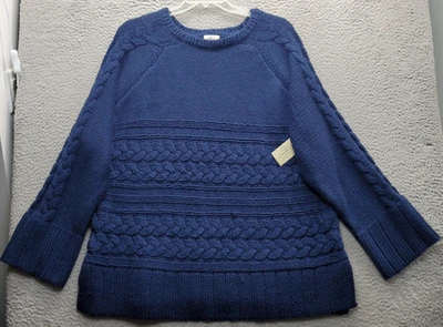 Suéter feminino St. John's Bay 3X azul marinho malha cabo gola redonda pulôver RN#108357 - Imagem 1 de 4