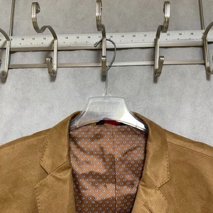 Linea Uomo Blazer Men 54L Beige 2B Suede Elbow Patches Academia Casual Coat Luxe - Picture 1 of 10