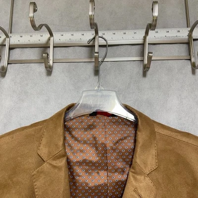 Linea Uomo Blazer Men 54L Beige 2B Suede Elbow Patches Academia Casual Coat Luxe - Image 1 of 4