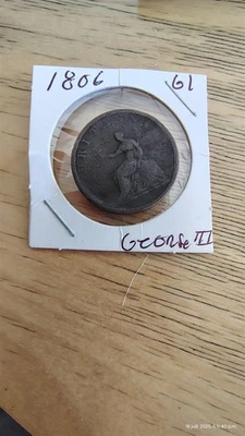 VINTAGE  GREAT BRITAIN COIN PENNY 1806 GEORGE III  NO61 - Image 1 of 2